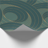 黄金と緑の円を描いたシームレスなパターン ラッピングペーパー (角)