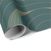 黄金と緑の円を描いたシームレスなパターン ラッピングペーパー (ロールコーナー)