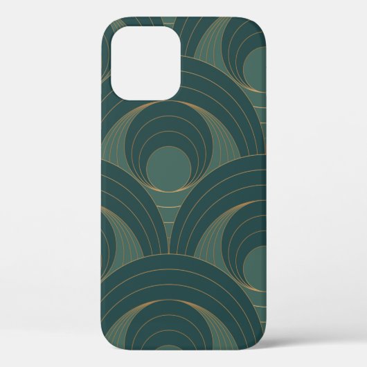 黄金と緑の円を描いたシームレスなパターン  Case-Mate iPhoneケース (裏面)