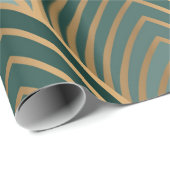 黄金と緑cの幾何学的シームレスパターン ラッピングペーパー (ロールコーナー)