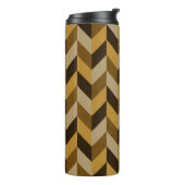 黄金と茶色のヘリンボーンパターン タンブラー (回転左)
