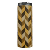 黄金と茶色のヘリンボーンパターン タンブラー (裏面)