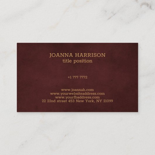 黄金と赤 名刺 (裏面)