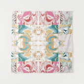 黄金と青の大理石のパターン タペストリー (正面(横))