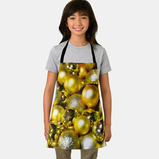 黄金と黄色のクリスマスボールクラスター エプロン (インサイチュ)