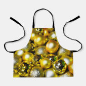 黄金と黄色のクリスマスボールクラスター エプロン (正面)