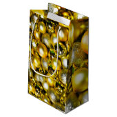 黄金と黄色のクリスマスボールクラスター スモールペーパーバッグ (裏面アングル)