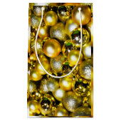 黄金と黄色のクリスマスボールクラスター スモールペーパーバッグ (正面)
