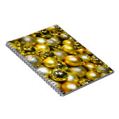 黄金と黄色のクリスマスボールクラスター ノートブック (右側)