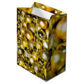 黄金と黄色のクリスマスボールクラスター ミディアムペーパーバッグ (裏面アングル)