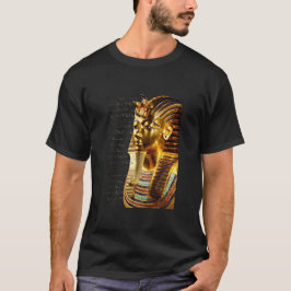 黄金と黒のヒエログリフとツタンカーメン王 Tシャツ
