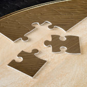 黄金と黒の重なり合うジオメトリック抽象芸術 ジグソーパズル (側面)