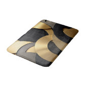 黄金と黒の重なり合うジオメトリック抽象芸術 バスマット (アングル)