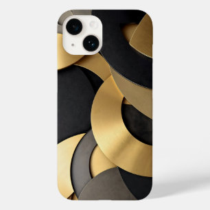 黄金と黒の重なり合うジオメトリック抽象芸術 Case-Mate iPhone 14ケース