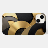 黄金と黒の重なり合うジオメトリック抽象芸術 Case-Mate iPhoneケース (裏面 (横))