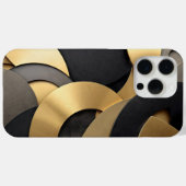 黄金と黒の重なり合うジオメトリック抽象芸術 Case-Mate iPhoneケース (裏面 (横))
