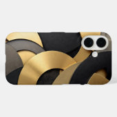 黄金と黒の重なり合うジオメトリック抽象芸術 Case-Mate iPhoneケース (裏面 (横))