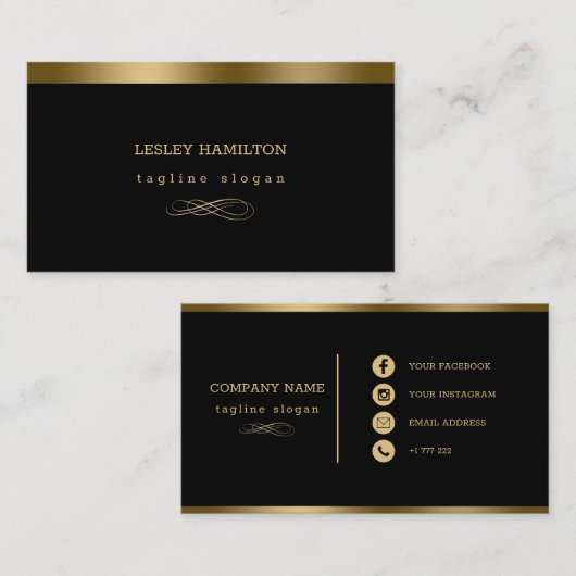 黄金と黒 名刺 (正面/裏面)