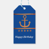 黄金のいかり、愛のシンボルパーソナライズされた、 ギフトタグ (正面)