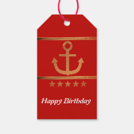 黄金のいかり、愛のシンボルパーソナライズされた、 ギフトタグ