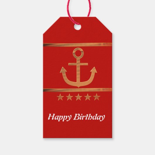 黄金のいかり、愛のシンボルパーソナライズされた、 ギフトタグ (正面)