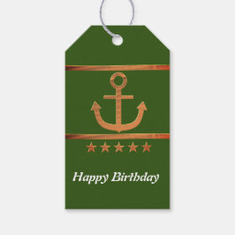 黄金のいかり、愛のシンボルパーソナライズされた、 ギフトタグ