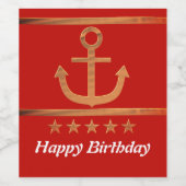 黄金のいかり、愛のシンボルパーソナライズされた、 ワインラベル (シングルラベル)