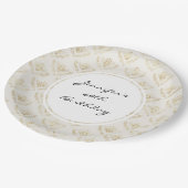 黄金ののまわりにとクラウンパターン誕生日 ペーパープレート (アングル)