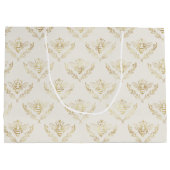 黄金ののまわりにとクラウンパターン誕生日 ラージペーパーバッグ (裏面)