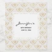 黄金ののまわりにとクラウンパターン誕生日 ワインラベル (シングルラベル)