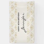 黄金ののまわりにとクラウンパターン誕生日 横断幕 (縦)