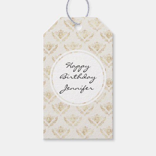 黄金ののまわりにとクラウンパターン ギフトタグ (正面)