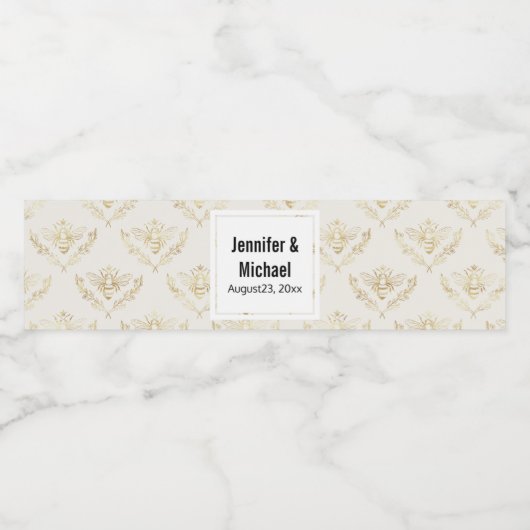 黄金ののまわりにとクラウンパター結婚ン ペットボトルラベル (シングルラベル)