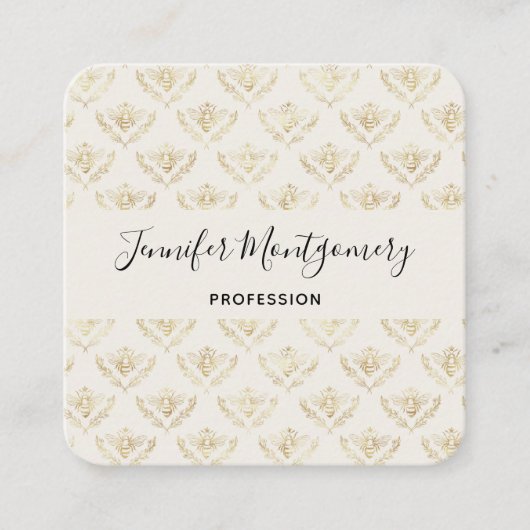 黄金ののまわりに（クラウン付き） スクエア名刺 (正面)