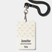 黄金ののまわりに（クラウン付き） バッジ (正面（ネックストラップ付）)