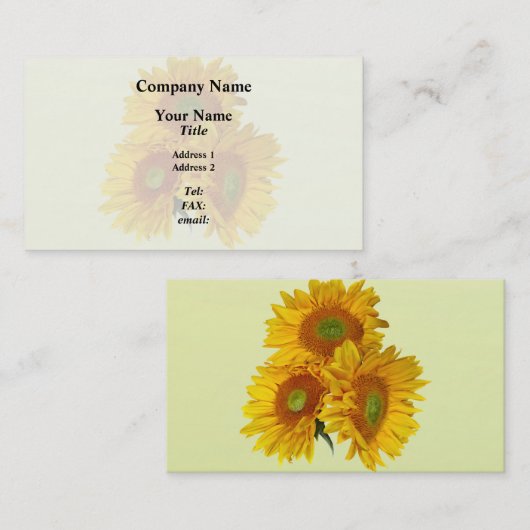 黄金のひまわり 名刺 (正面/裏面)