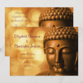 黄金のぼかし結婚式の仏像 招待状 (正面/裏面)