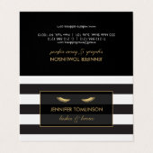 黄金のまつ毛とアフターストライプケアを折り畳み 名刺 (外部フラット)