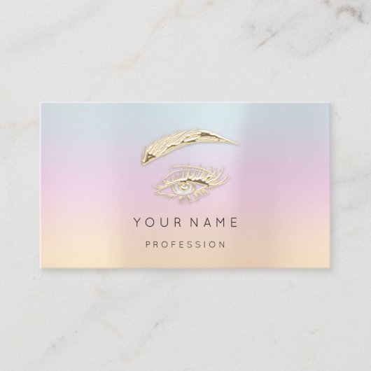 黄金のまつ毛マイクロブレードQRCODEロゴ 名刺 (正面)