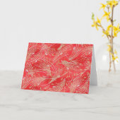 黄金のわら中国のの赤い友情 カード (黄色い花)