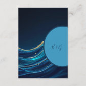 黄金のアクセント付き抽象芸術海結婚波 エンクロージャーカード (裏面)