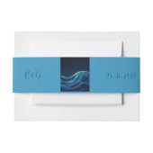 黄金のアクセント付き抽象芸術海結婚波 招待状ベリーバンド (正面例)