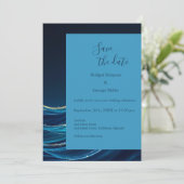 黄金のアクセント付き抽象芸術海結婚波 招待状 (スタンド正面)