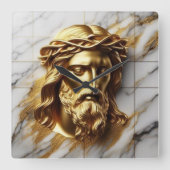 黄金のイエズス大理石の神の存在 スクエア壁時計 (正面)