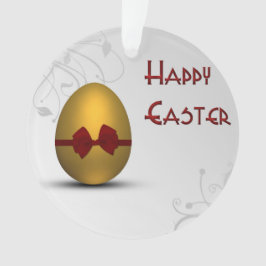 黄金のイースターの卵と弓フローラ旋回パターン オーナメント