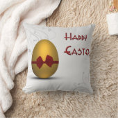 黄金のイースターの卵と弓フローラ旋回パターン クッション (ブランケット)