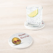 黄金のイースターの卵と弓フローラ旋回パターン コースター (側面)