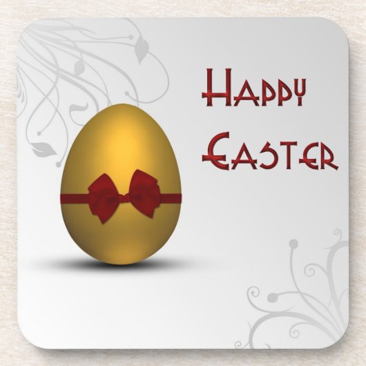 黄金のイースターの卵と弓フローラ旋回パターン コースター (正面)