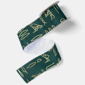 黄金のエジプトの象形文字のタイポグラフィ エジプト サテンリボン (裏面)
