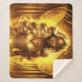 黄金のオーラを持つエテ白熱［赤熱］光を放つリアの妖精の王女 シェルパブランケット (正面)